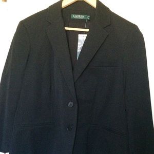 Final sale—NWT Ralph Lauren black twill blazer 16